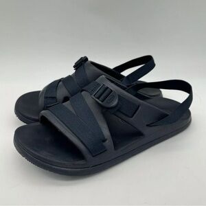 CHACO CHILLOS NAVY BLUE ADJUSTABLE FABRIC STRAPS SPORT SANDALS SHOES MENS SZ 9